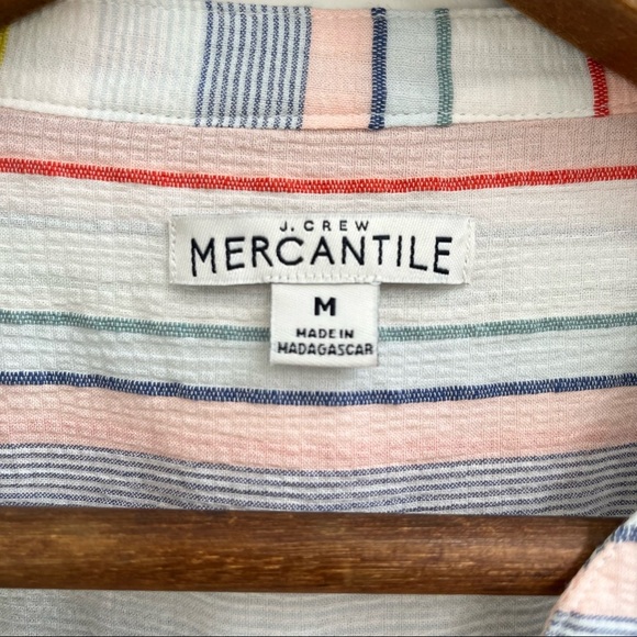 J.Crew Bow Swanzey Fiesta Stripe Button Up Top Brushed Gauzy Cotton L2051 - Picture 7 of 11